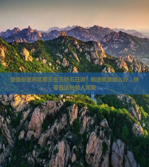 楚雄到重庆武隆天生三桥五日游？旅途疲惫怎么办，快来看这份懒人攻略
