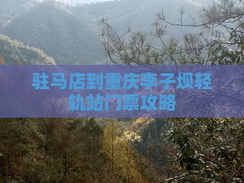 驻马店到重庆李子坝轻轨站门票攻略