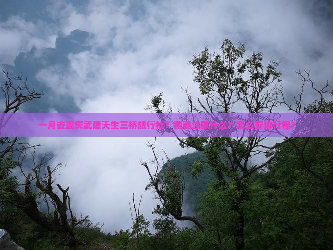 一月去重庆武隆天生三桥旅行社？需要注意什么？怎么安排行程？
