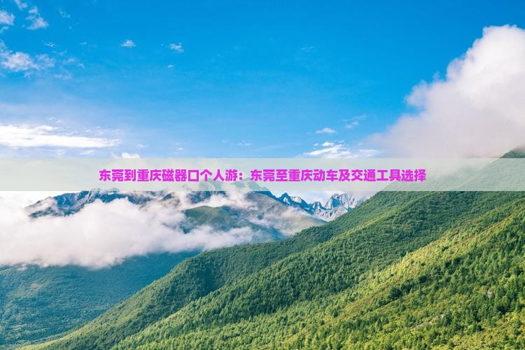 东莞到重庆磁器口个人游：东莞至重庆动车及交通工具选择