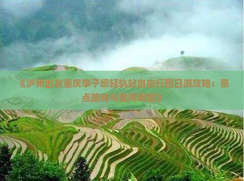 《泸州出发重庆李子坝轻轨站自由行四日游攻略：景点路线与费用明细》