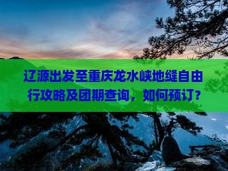 辽源出发至重庆龙水峡地缝自由行攻略及团期查询,如何预订? 辽源出发至重庆龙水峡地缝自由行攻略及团期查询,如何预订?