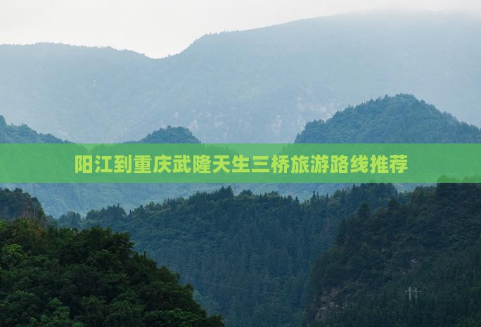 阳江到重庆武隆天生三桥旅游路线推荐