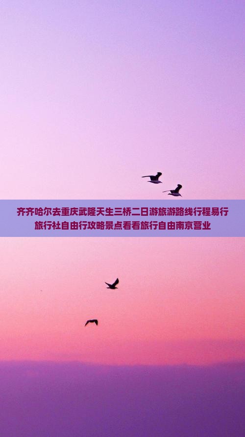 齐齐哈尔去重庆武隆天生三桥二日游旅游路线行程易行旅行社自由行攻略景点看看旅行自由南京营业