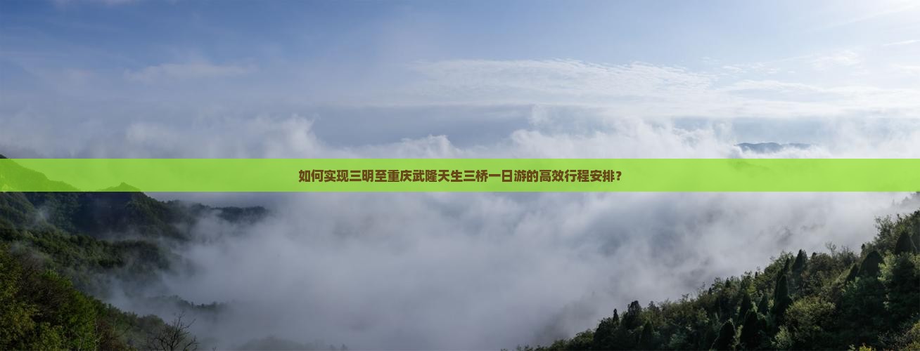 如何实现三明至重庆武隆天生三桥一日游的高效行程安排？