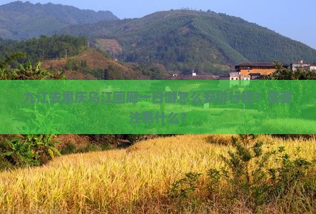九江去重庆乌江画廊一日游怎么安排行程？需要注意什么？