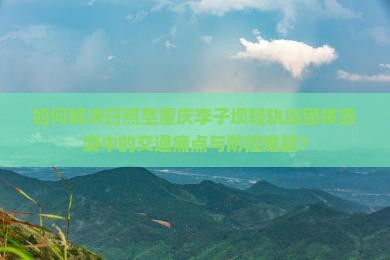 如何解决日照至重庆李子坝轻轨站团体旅游中的交通痛点与防控难题？
