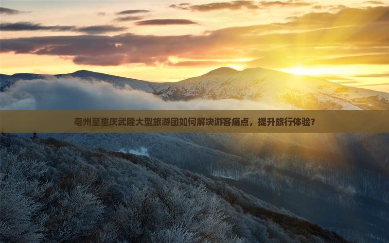 亳州至重庆武隆大型旅游团如何解决游客痛点，提升旅行体验？