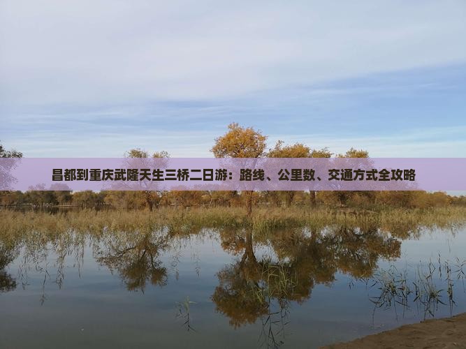 昌都到重庆武隆天生三桥二日游：路线、公里数、交通方式全攻略