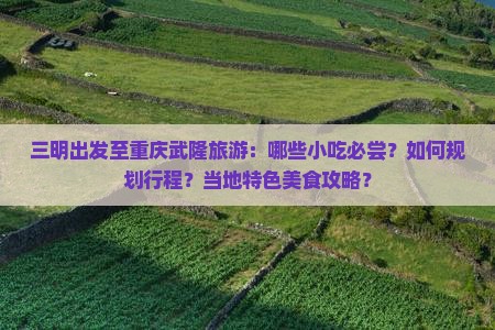 三明出发至重庆武隆旅游：哪些小吃必尝？如何规划行程？当地特色美食攻略？
