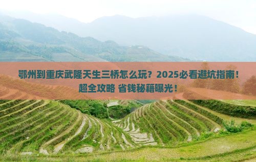 鄂州到重庆武隆天生三桥旅游