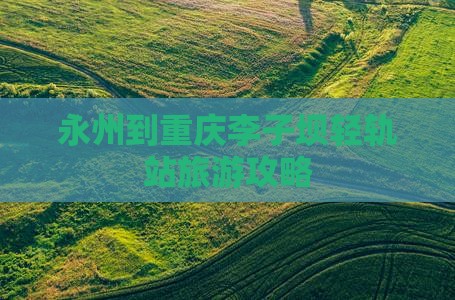 永州到重庆李子坝轻轨站旅游