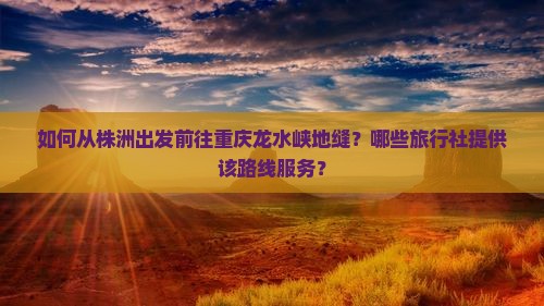 如何从株洲出发前往重庆龙水峡地缝？哪些旅行社提供该路线服务？