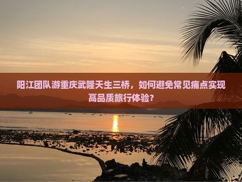 阳江团队游重庆武隆天生三桥，如何避免常见痛点实现高品质旅行体验？