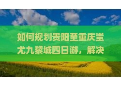 如何规划贵阳至重庆蚩尤九黎城四日游，解决游客住宿与交通痛点，享柿浸式历史文化体验？