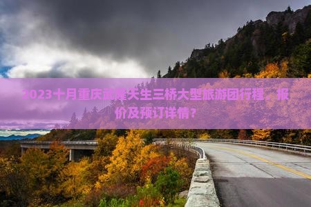 2023十月重庆武隆天生三桥大型旅游团行程、报价及预订详情？