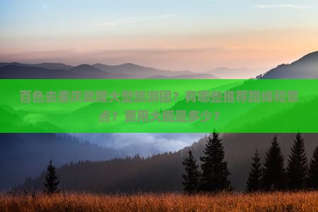 百色去重庆武隆大型旅游团？有哪些推荐路线和景点？费用大概是多少？