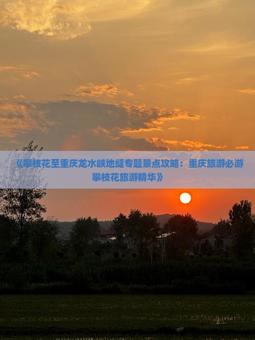 《攀枝花至重庆龙水峡地缝专题景点攻略：重庆旅游必游攀枝花旅游精华》