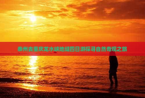 泰州去重庆龙水峡地缝四日游探寻自然奇观之旅