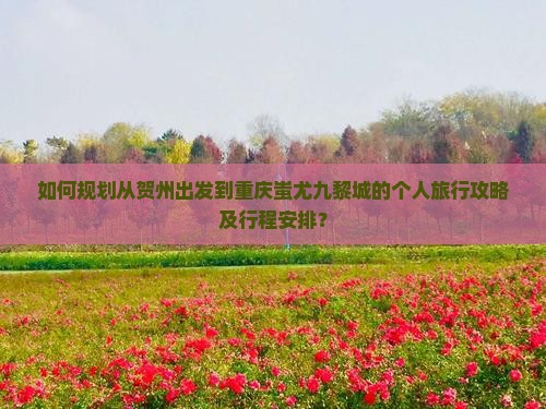 如何规划从贺州出发到重庆蚩尤九黎城的个人旅行攻略及行程安排？