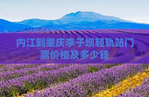 内江到重庆李子坝轻轨站门票价格及多少钱