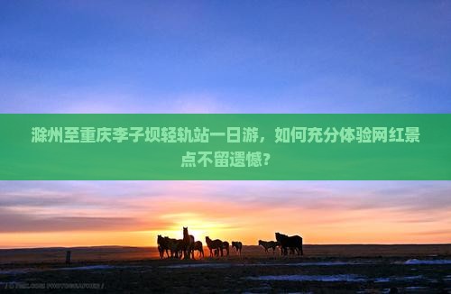 滁州至重庆李子坝轻轨站一日游，如何充分体验网红景点不留遗憾？