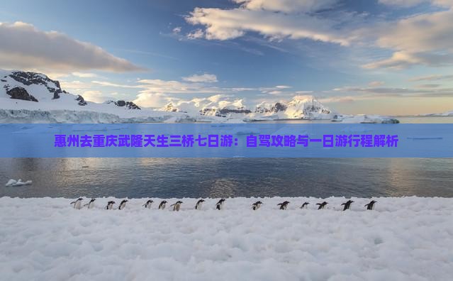 惠州去重庆武隆天生三桥七日游：自驾攻略与一日游行程解析