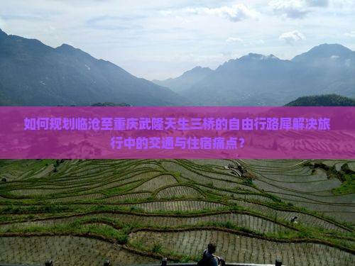 如何规划临沧至重庆武隆天生三桥的自由行路犀解决旅行中的交通与住宿痛点？