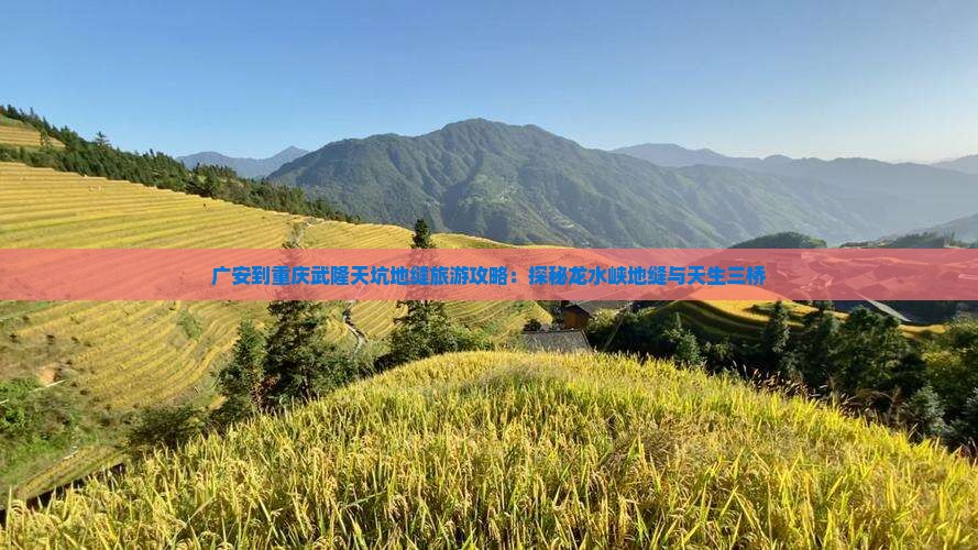 广安到重庆武隆天坑地缝旅游攻略：探秘龙水峡地缝与天生三桥