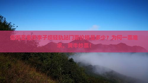 信阳至重庆李子坝轻轨站门票价格是多少？为何一票难求，黄牛炒票！