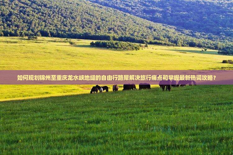 如何规划锦州至重庆龙水峡地缝的自由行路犀解决旅行痛点和掌握最新热词攻略？