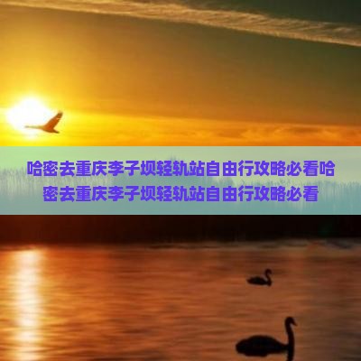 哈密去重庆李子坝轻轨站自由行