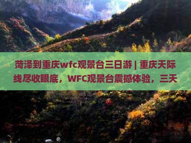 菏泽到重庆wfc观景台三日游