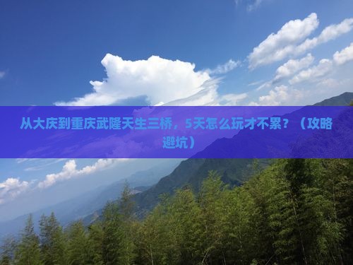 大庆到重庆武隆天生三桥五日游