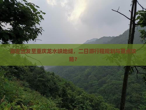 崇左出发至重庆龙水峡地缝，二日游行程规划与景点攻略？