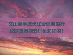 文山至重庆长江索道自由行攻略及团期安排是怎样的? 文山至重庆长江索道自由行攻略及团期安排是怎样的?