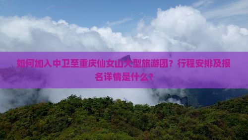 如何加入中卫至重庆仙女山大型旅游团？行程安排及报名详情是什么？