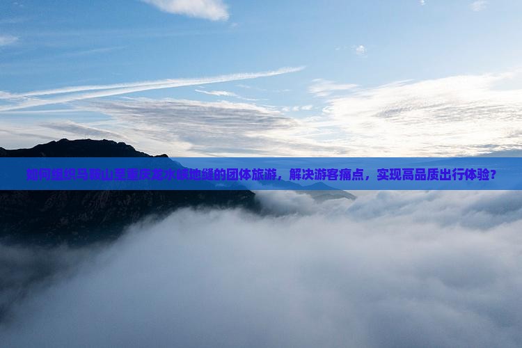 如何组织马鞍山至重庆龙水峡地缝的团体旅游，解决游客痛点，实现高品质出行体验？
