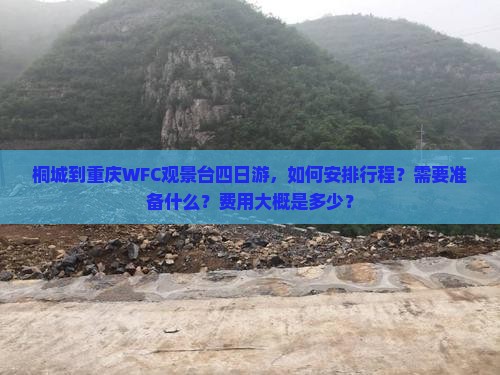 桐城到重庆WFC观景台四日游，如何安排行程？需要准备什么？费用大概是多少？