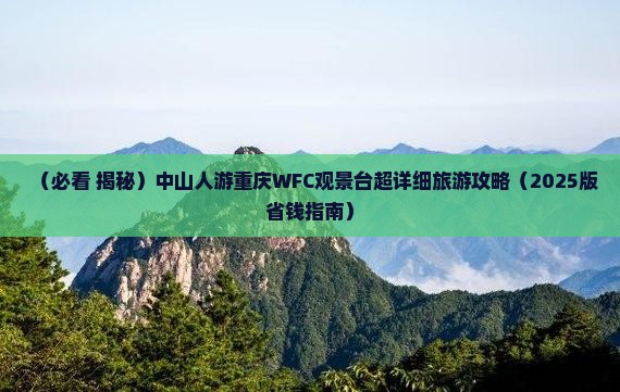 中山去重庆wfc观景台景点