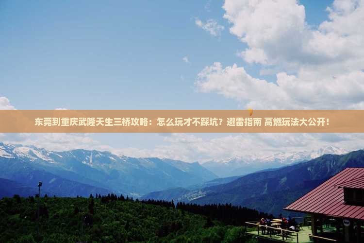 东莞到重庆武隆天生三桥攻略