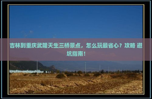 吉林到重庆武隆天生三桥景点