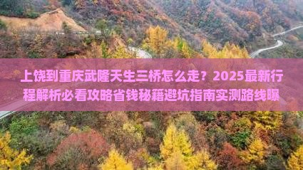 上饶到重庆武隆天生三桥旅行社