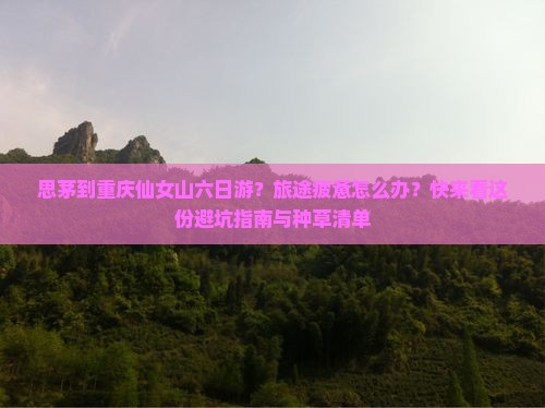 思茅到重庆仙女山六日游？旅途疲惫怎么办？快来看这份避坑指南与种草清单