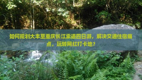 如何规划大丰至重庆长江索道四日游，解决交通住宿痛点，玩转网红打卡地？