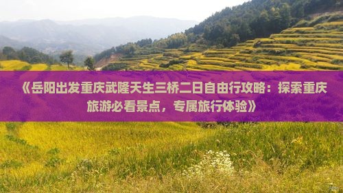 《岳阳出发重庆武隆天生三桥二日自由行攻略：探索重庆旅游必看景点，专属旅行体验》