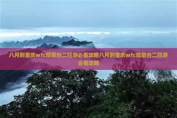 八月到重庆wfc观景台二日游