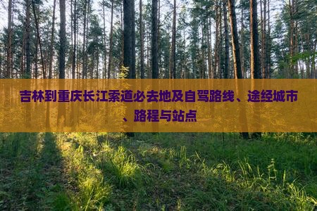 吉林到重庆长江索道必去地及自驾路线、途经城市、路程与站点