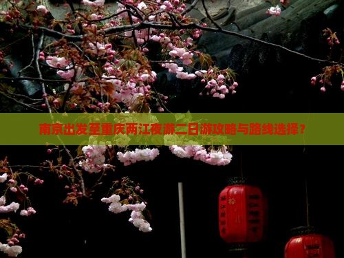 南京出发至重庆两江夜游二日游攻略与路线选择？
