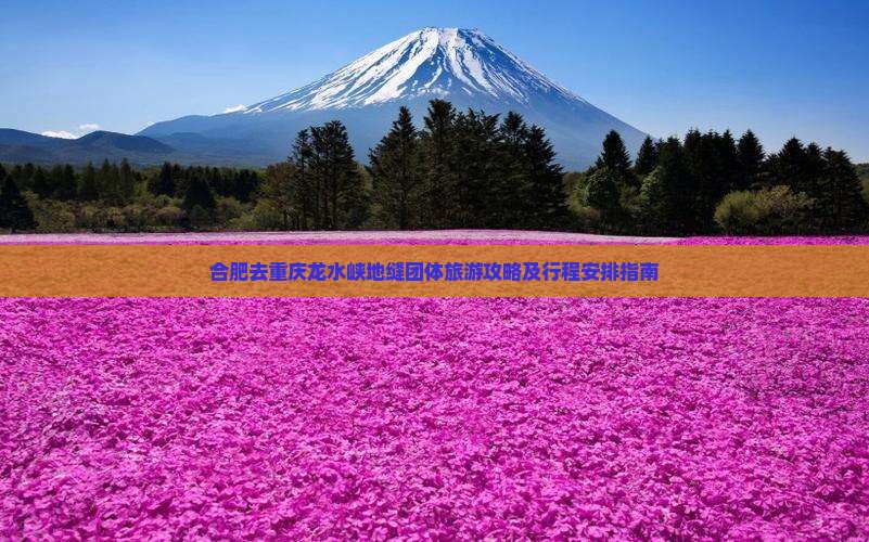 合肥去重庆龙水峡地缝团体旅游攻略及行程安排指南
